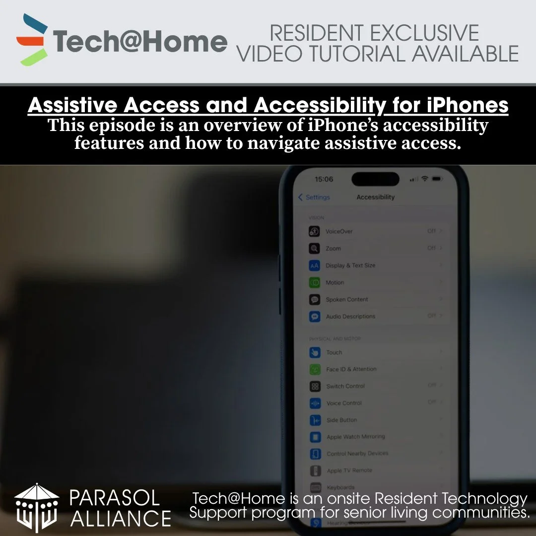 Technology for residents doesn't have to be overwhelming. Our Tech@Home tutorials make it easy for residents to stay engaged and connected.
 From device setup to cybersecurity tips, we’ve got your residents covered.
📚 Visit our resident reso