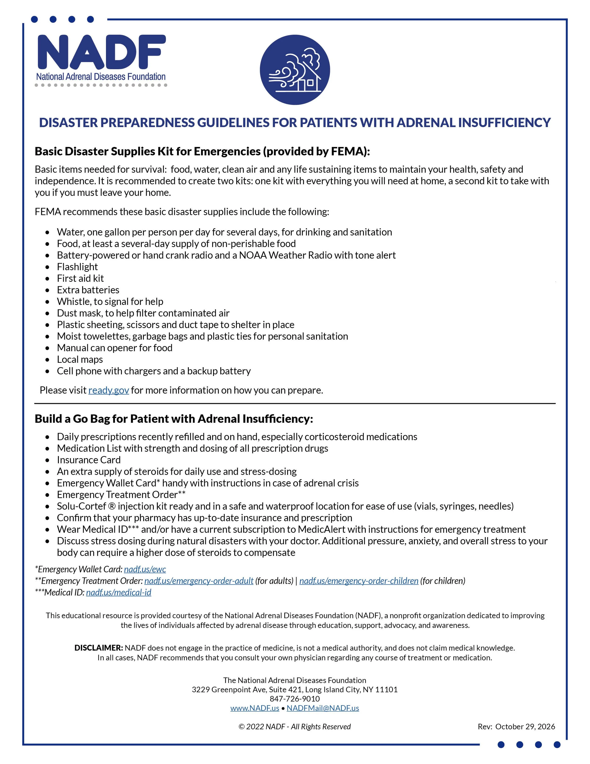 NADF Disaster Preparedness document