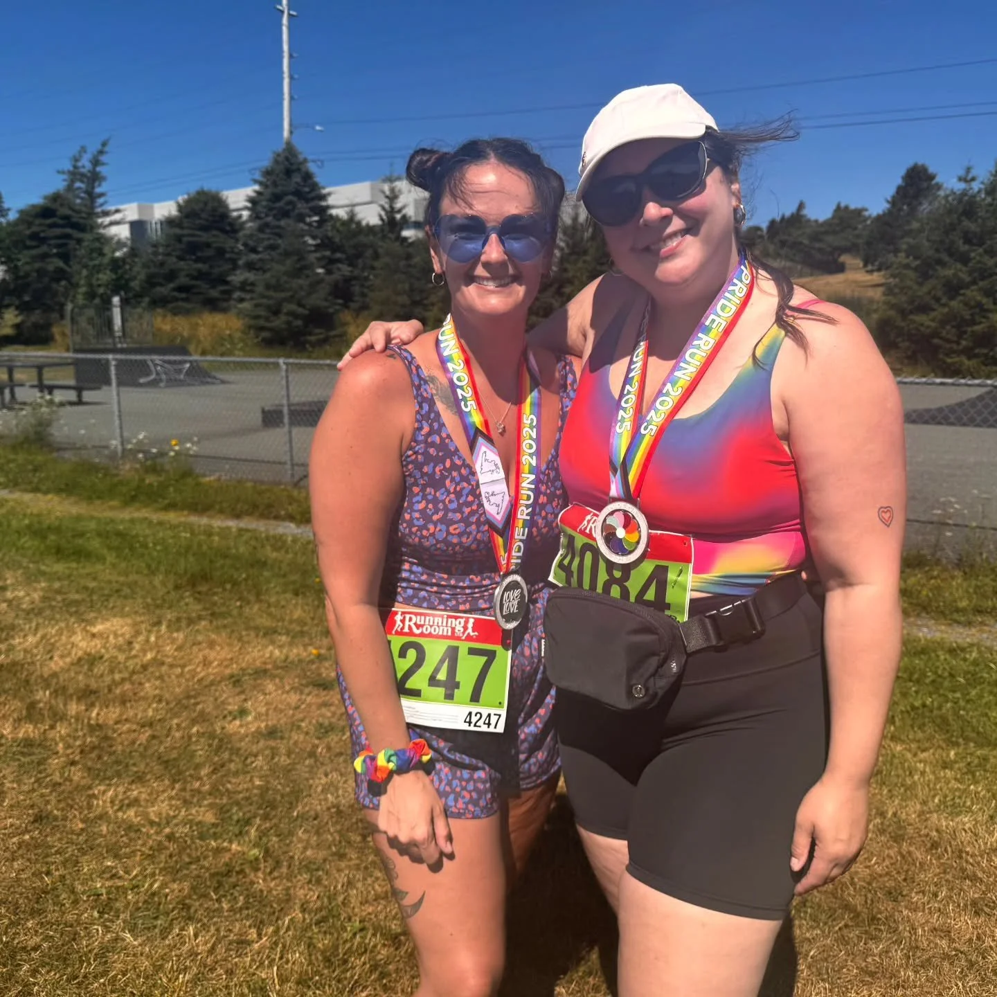 Kristen and Meghan celebrating love, diversity, and inclusion at the St. John's Pride Run today!