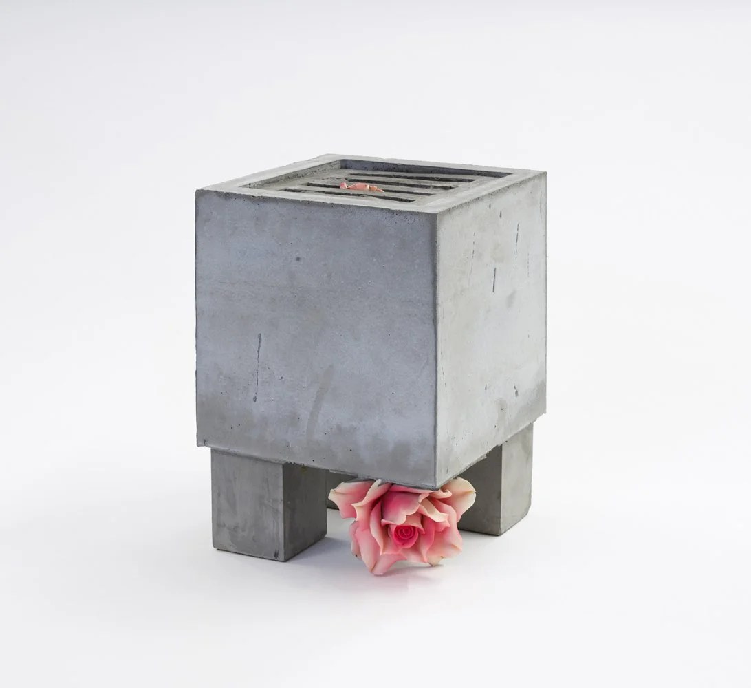 Block | 2020, cement and Capodimonte porcelain, 28x19x19 cm