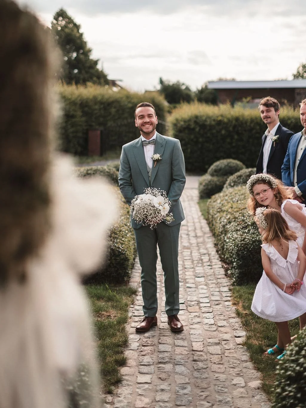 Wedding first look - Natural light wedding photographer Belgium