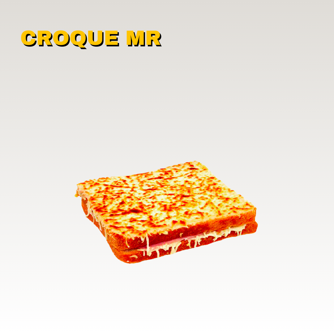 Croque monsieur avec du fromage fondue. Toute la carte est halal.