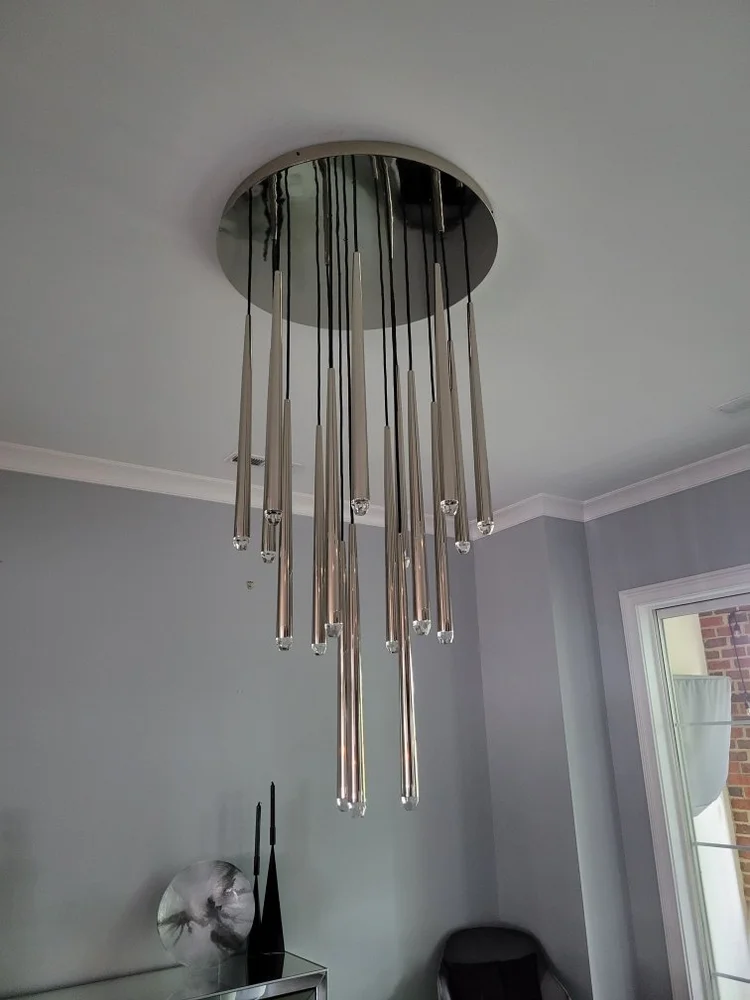 Chrome multi-pendant chandelier