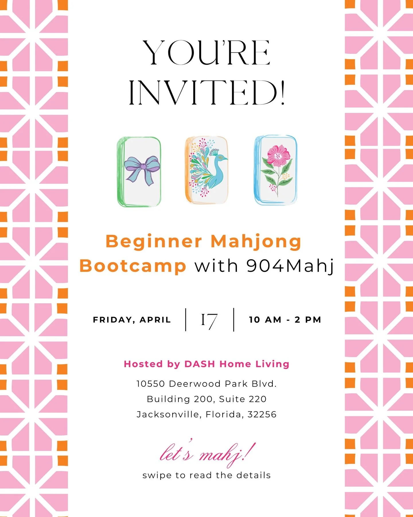 You asked&hellip; we listened ✨

Our first Mahjong Bootcamp sold out so quickly, we&rsquo;re bringing it back for round two &spades;️

Join us at DASH Home Living for another Beginner Mahjong Bootcamp with 904Mahj&mdash;learn the game, meet new frien