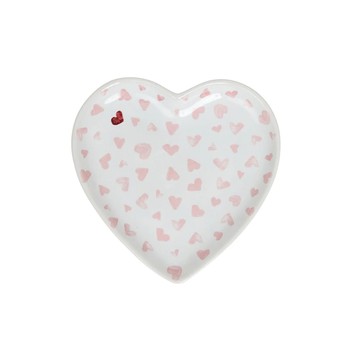 Juliska 7" pink and red heart tray