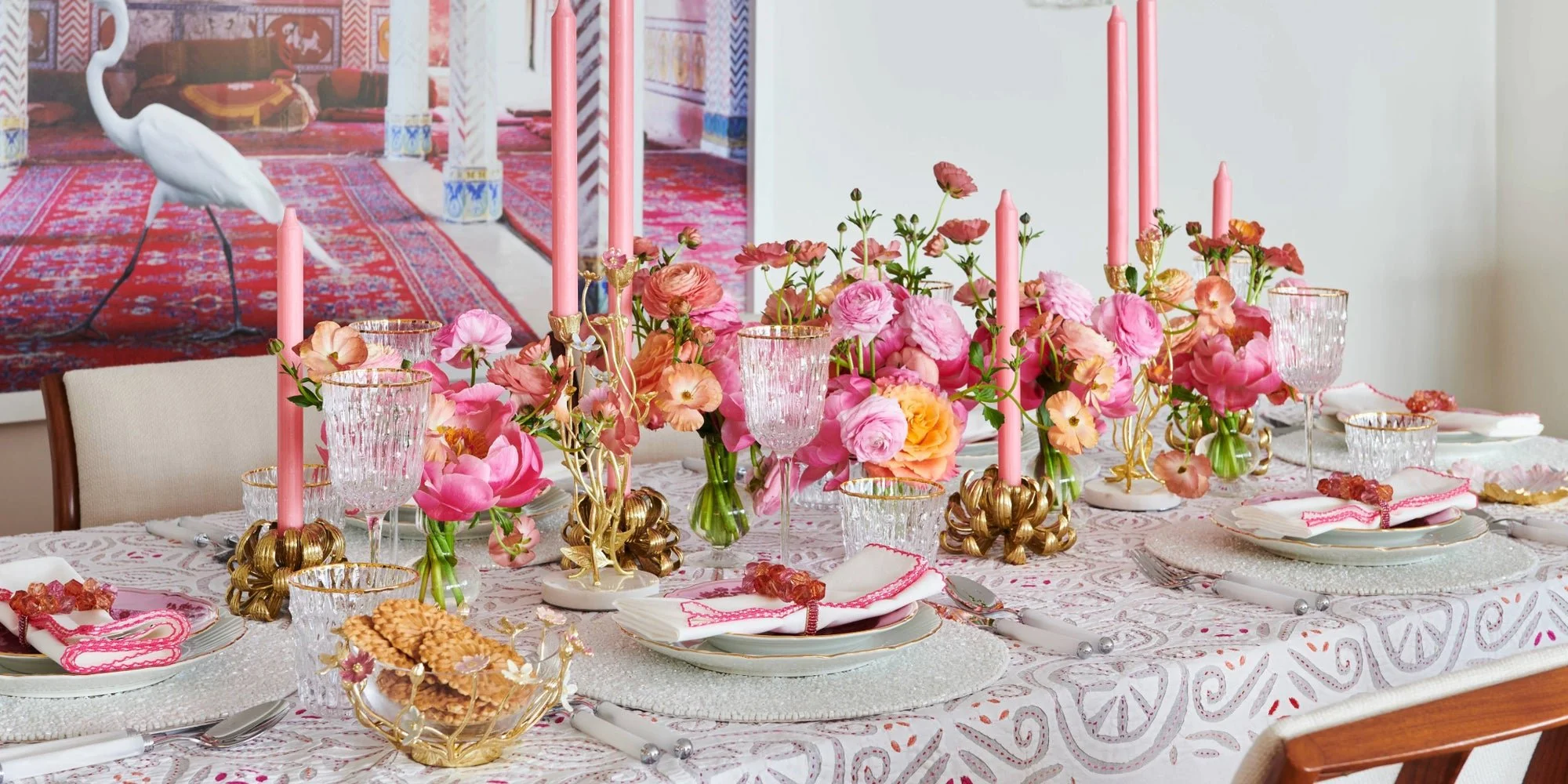 Beautifully set Valentines inspired dining table