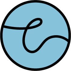Geometric drawing of an outline square with sections divided by vertical, horizontal, and half circle lines.