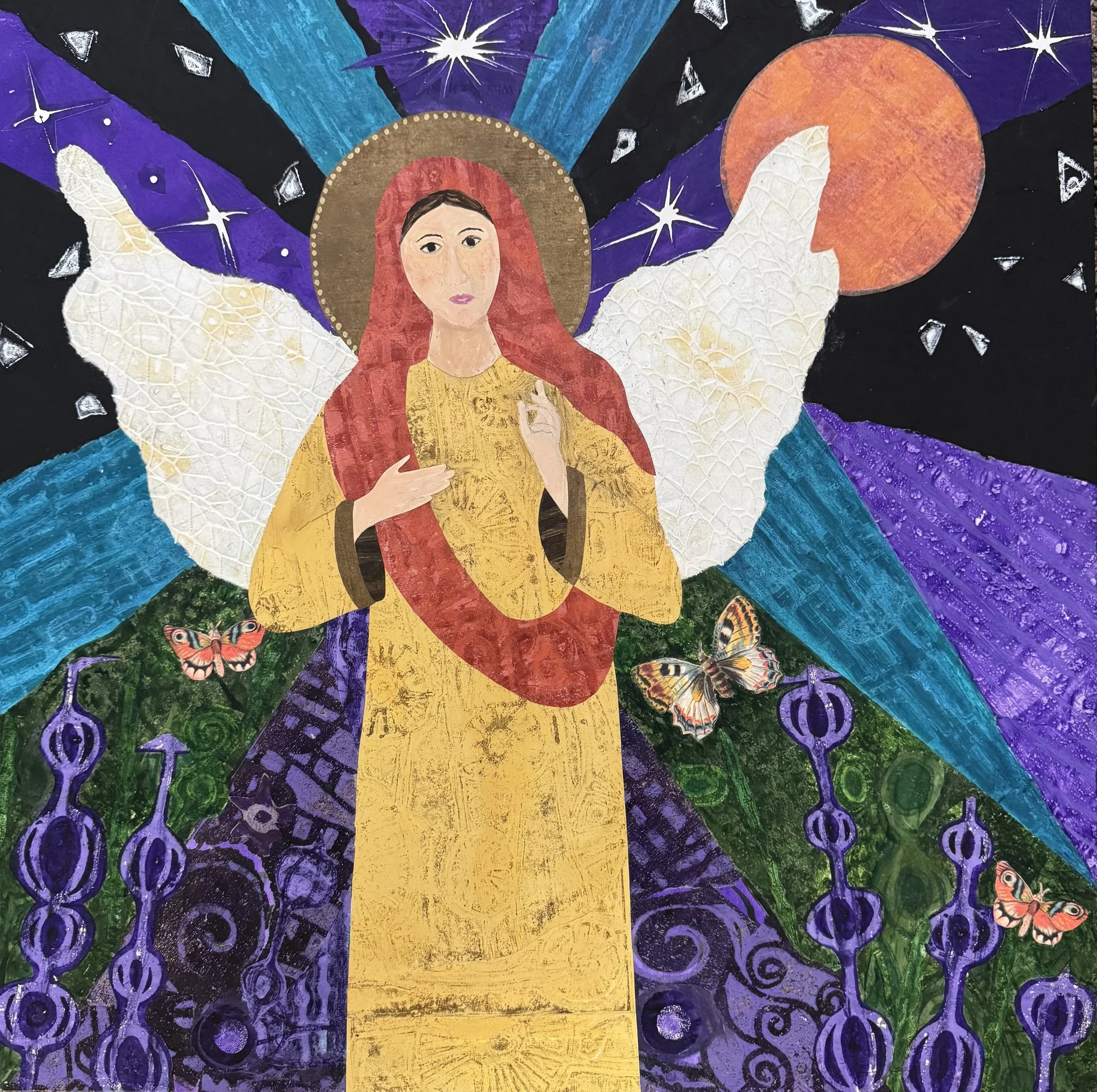 Archangel Haniel collage 20”x20