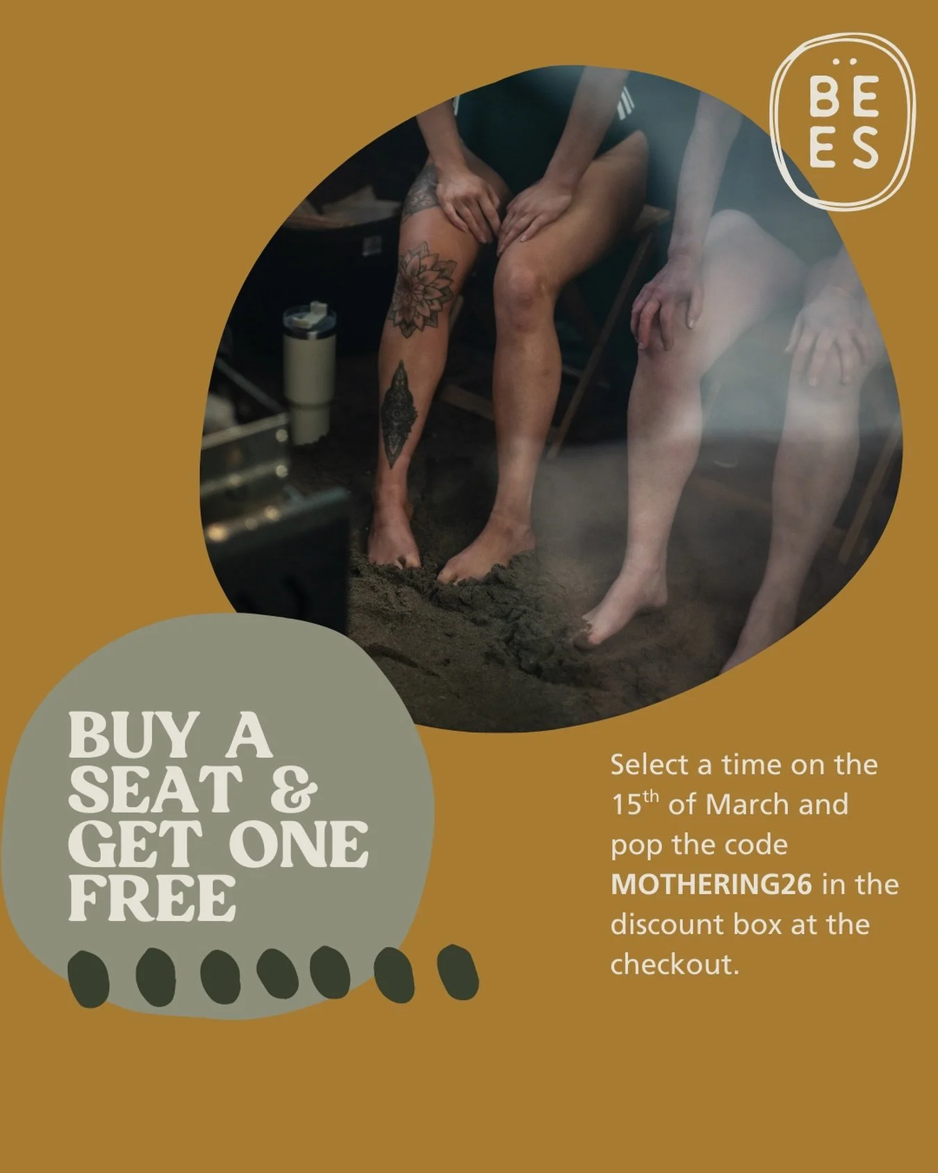 There are still some seats up for grabs this Sunday with the incredible offer of Buy One Get One Free!

If you&rsquo;ve been wanting to try Bees Sauna but haven&rsquo;t had the chance, this is your sign!

Head over to my social sessions at beessauna.
