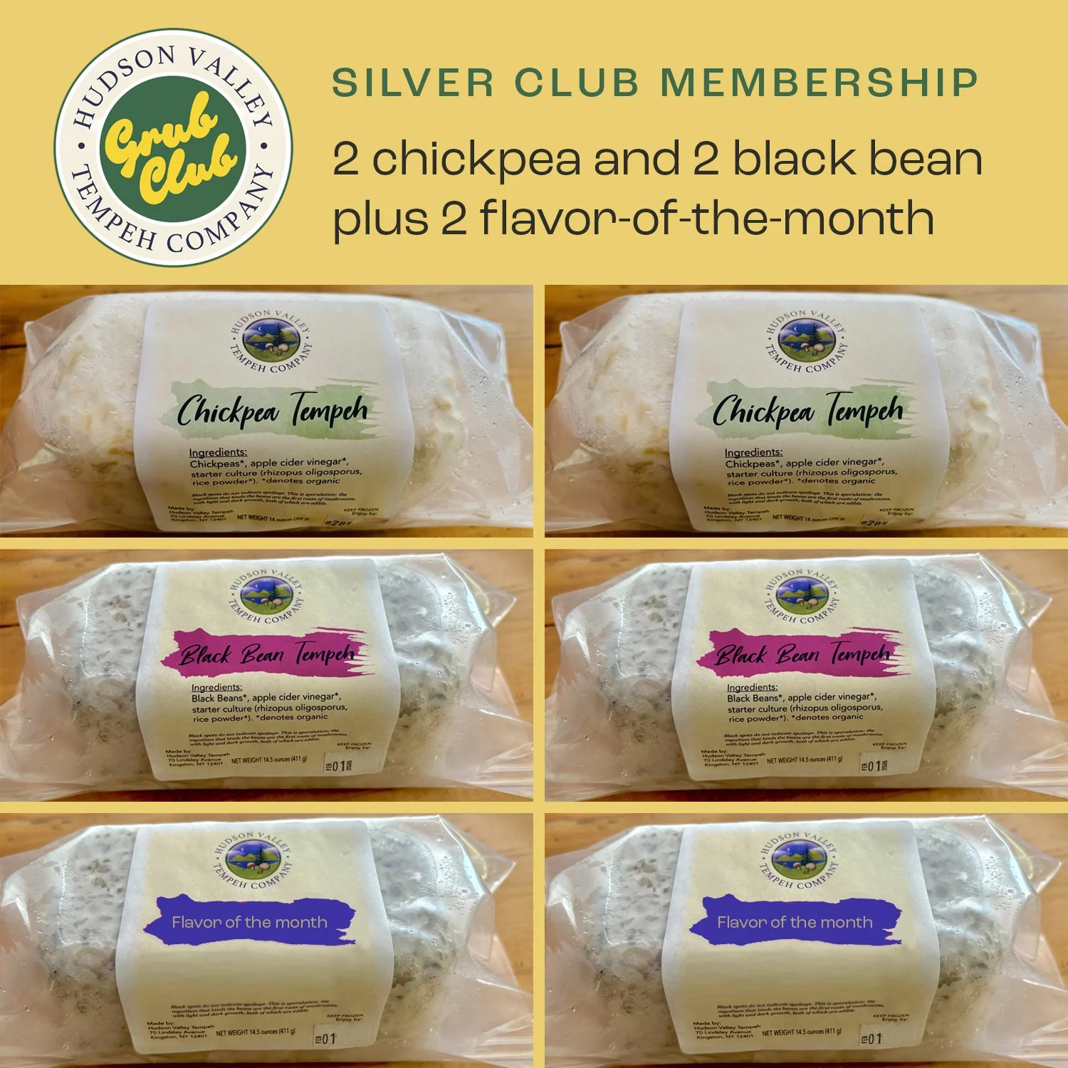Hudson Valley Tempeh Grub Club Silver Membership