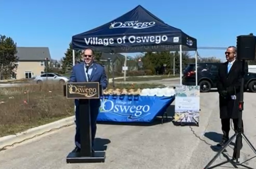 Village Holds Groundbreaking for Roundabout at Wolfs Crossing and Douglas