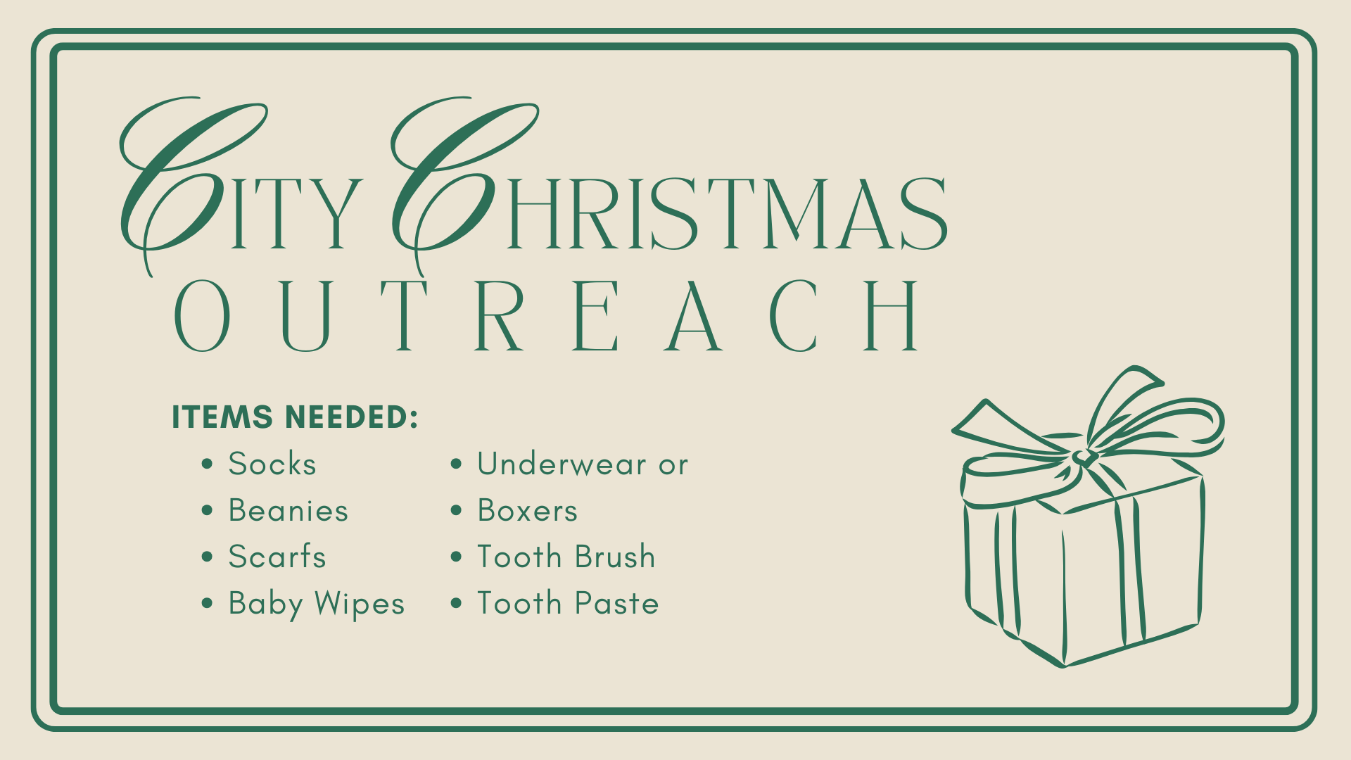 CITY CHRISTMAS OUTREACH FAQ