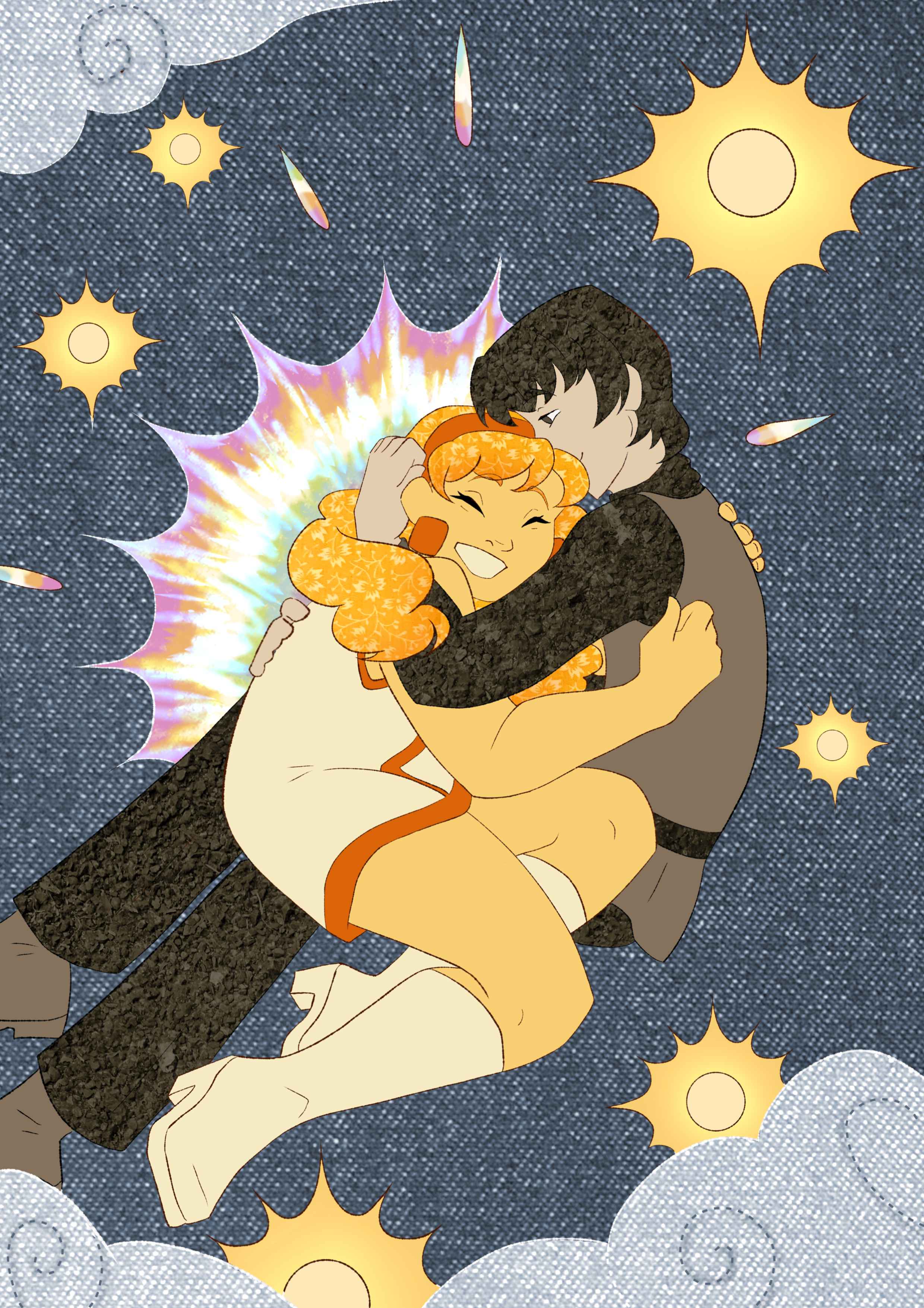 Panel 2: 'New Relationship' Panel.
Showing how bright and happy an abusive relationship can be or feel at the start.
