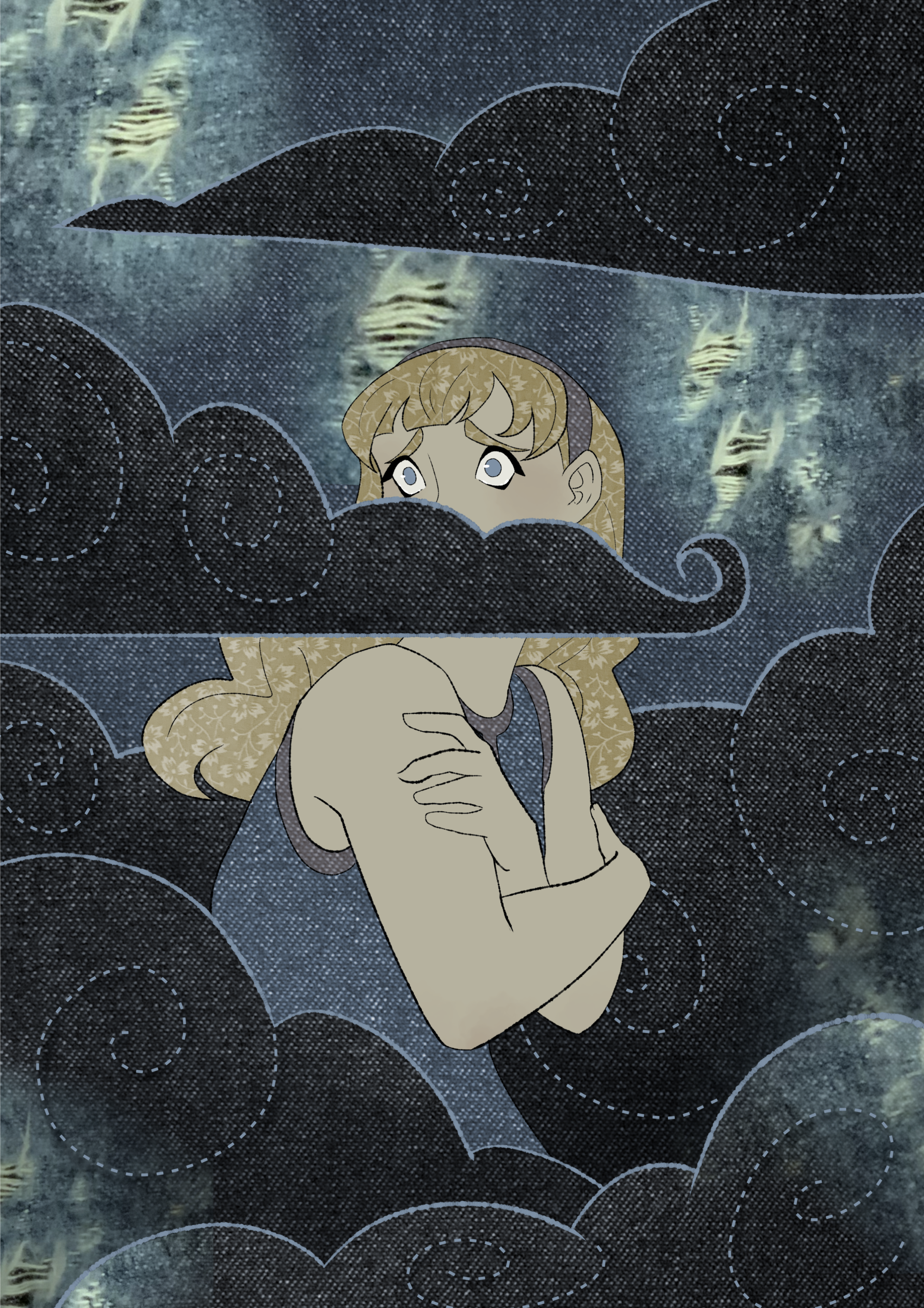 Panel 4: The 'Fog' Panel.
To show the confusion and anxiety abuse cycles create in victims.