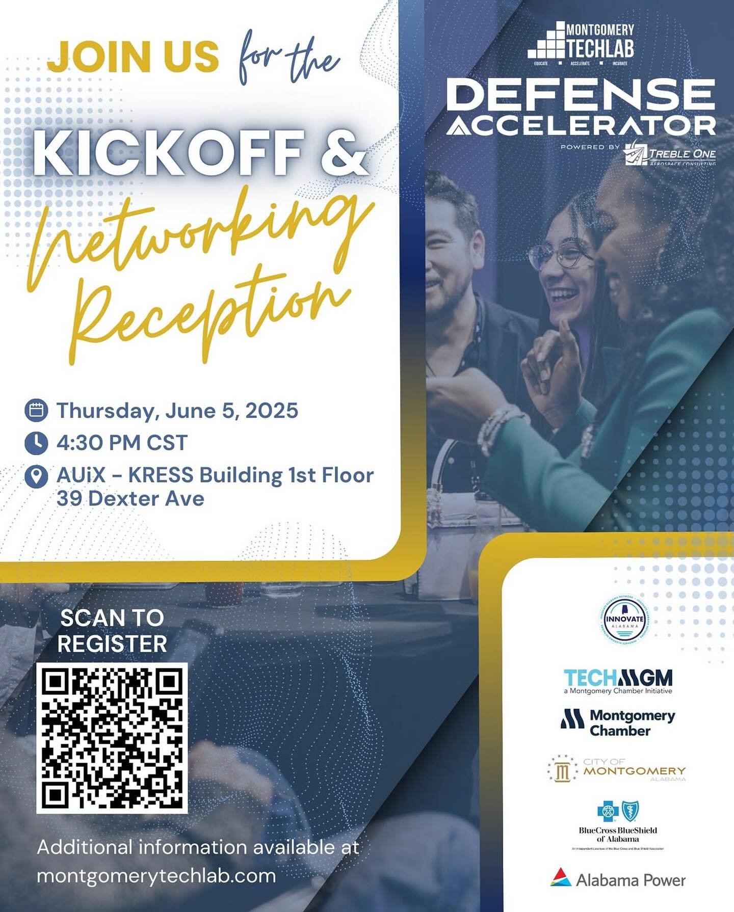 Join us for the official launch and networking reception of the 2025 Montgomery TechLab Defense Accelerator cohort!💥

This is a unique opportunity to meet the startups shaping the future of dual-use technology in AI, cybersecurity, and mobile app de