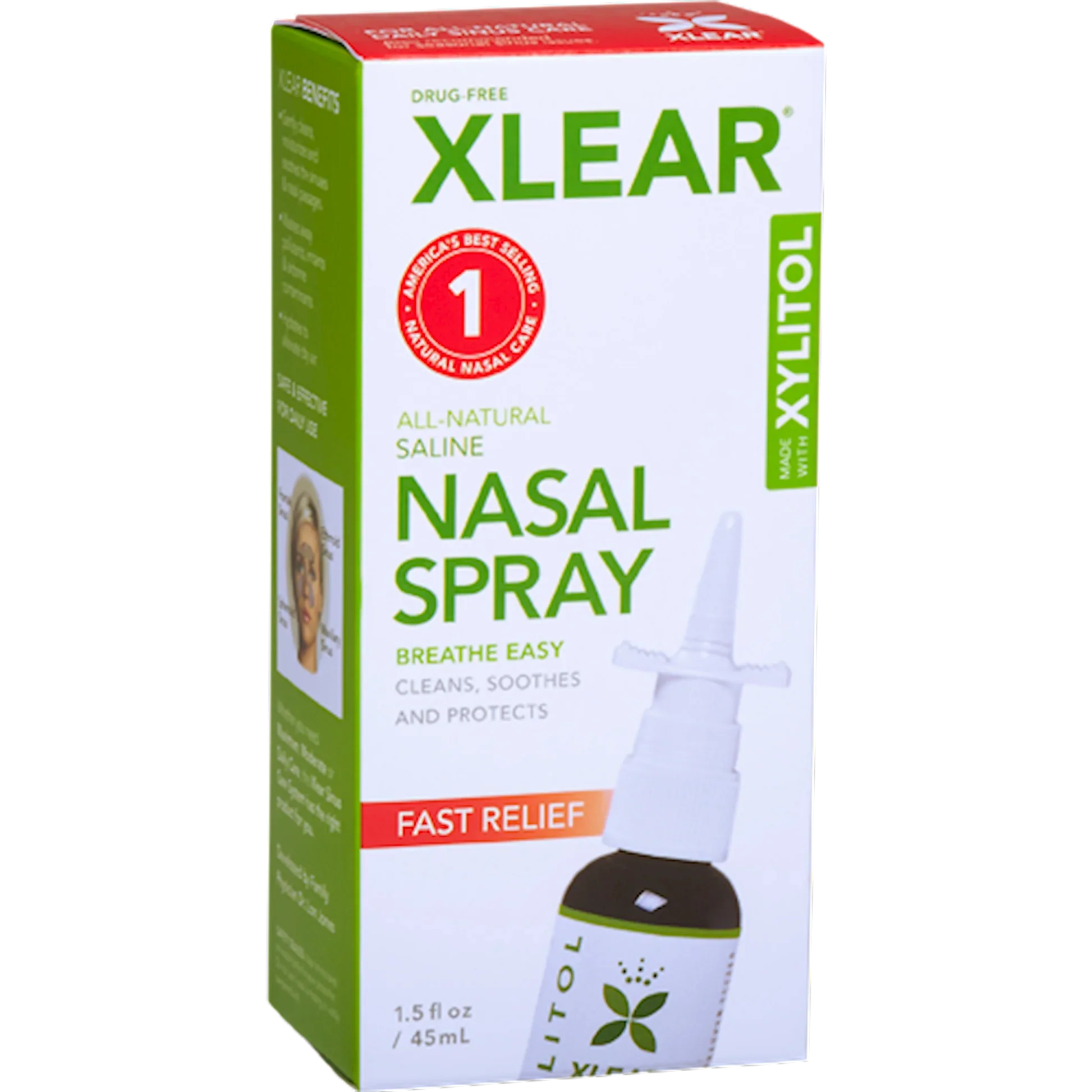 XLEAR Daily Nasal Spray - Saline, Xylitol, Grapefruit seed extract