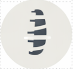 Distinctive black and white abstract logo resembling a stylized football