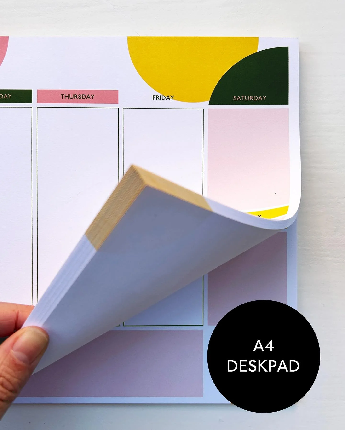 ✨A4 WEEKLY PLANNER✨

I often get asked if you can use my A3 deskpads hung up, and the answer unfortunately is no. They are glued at the bottom to stop the pages catching your sleeve! 

Until now&hellip;😎

These smaller weekly planners are glued at t