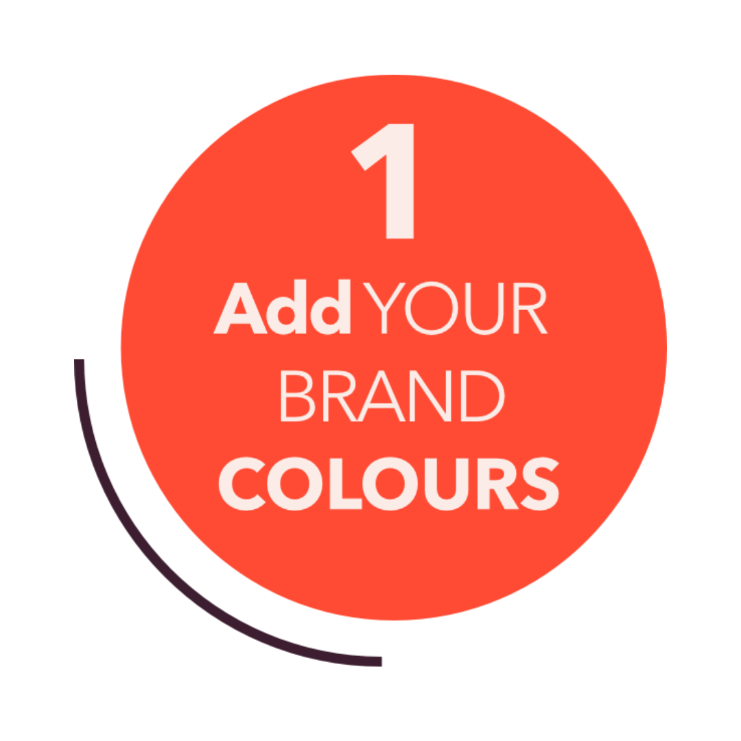 Bespoke branded wall planner customised with company brand colours and logo