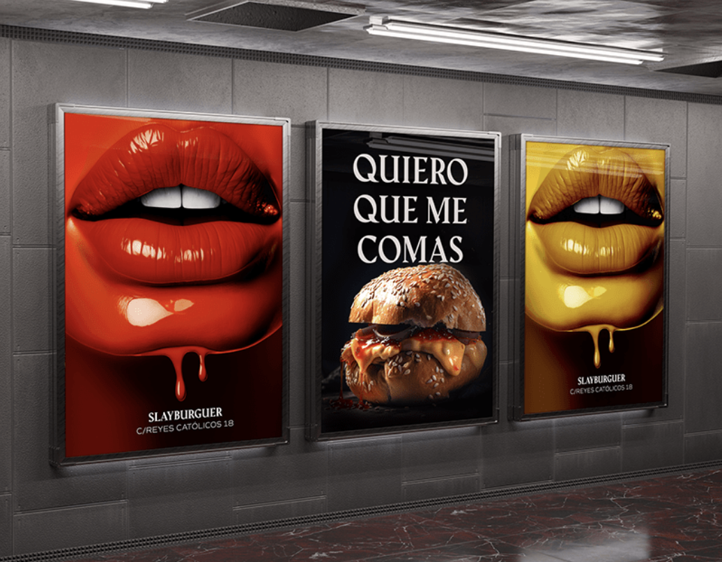 Diseño carteles hamburgueseria