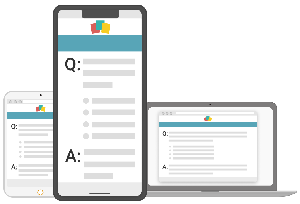 GED Flash interface mock ups in different device sizes
