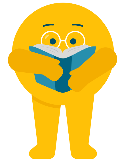 GED & Me Character with their nose in a book (studying).