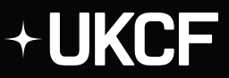 UKCF logo in white text with a star graphic on a black background