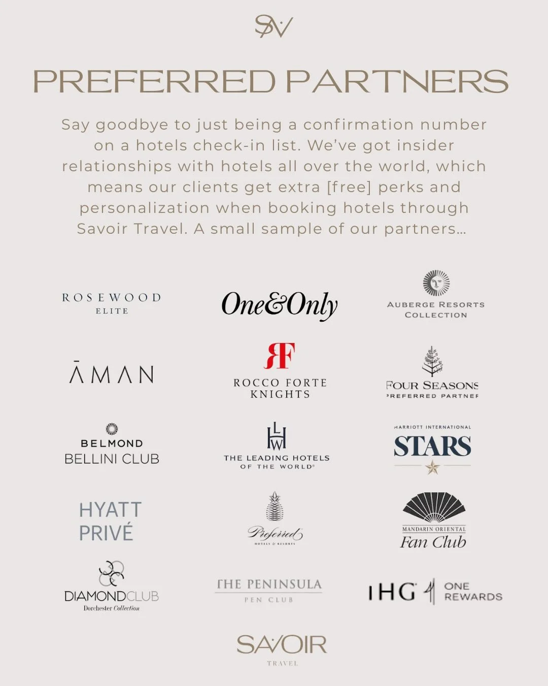 A little insider access goes a long way.
⁠
Through our preferred partnerships with the world&rsquo;s most exceptional hotels, you&rsquo;ll enjoy meaningful upgrades and thoughtful recognition that make you feel like a true VIP&mdash;wherever you go.
