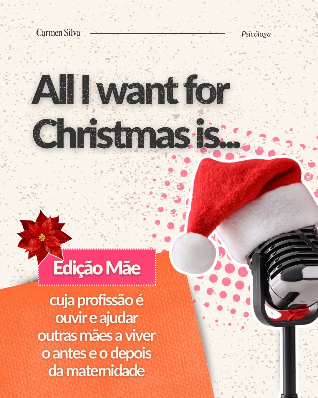 Todos os Natais, a Mariah canta por um &ldquo;youuu&rdquo; que n&atilde;o conhe&ccedil;o&hellip; 🎤 J&aacute; eu prefiro cantar (ainda que desafinada 😅) por mim, por ti e por todas as m&atilde;es.

Para que esta &eacute;poca venha com menos expectat