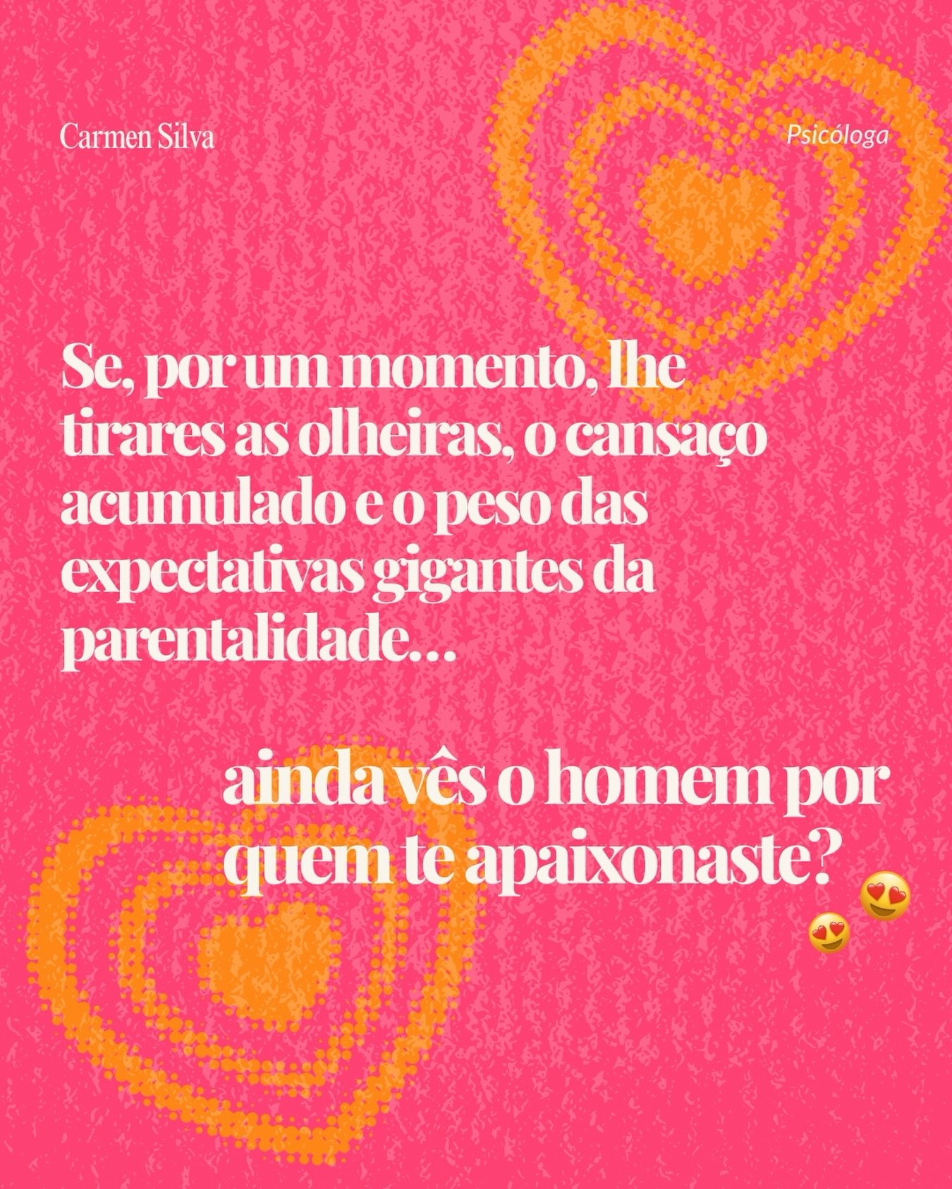 No p&oacute;s-parto, nem sempre h&aacute; tempo ou cabe&ccedil;a para flores, chocolates e jantares rom&acirc;nticos a dois (nem sequer no Dia dos Namorados 🫣).

Na maioria das vezes, o que mais h&aacute; &eacute; cansa&ccedil;o, listas intermin&aac