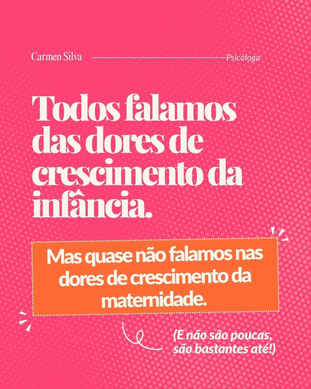 N&atilde;o, n&atilde;o estou a dizer que te v&atilde;o crescer as pernas (quem dera, certo? 😅). Estou a falar de outro tipo de dores: as que v&ecirc;m do crescimento&hellip; enquanto m&atilde;es - e que tantas vezes tentamos esconder.

Aparecem na i