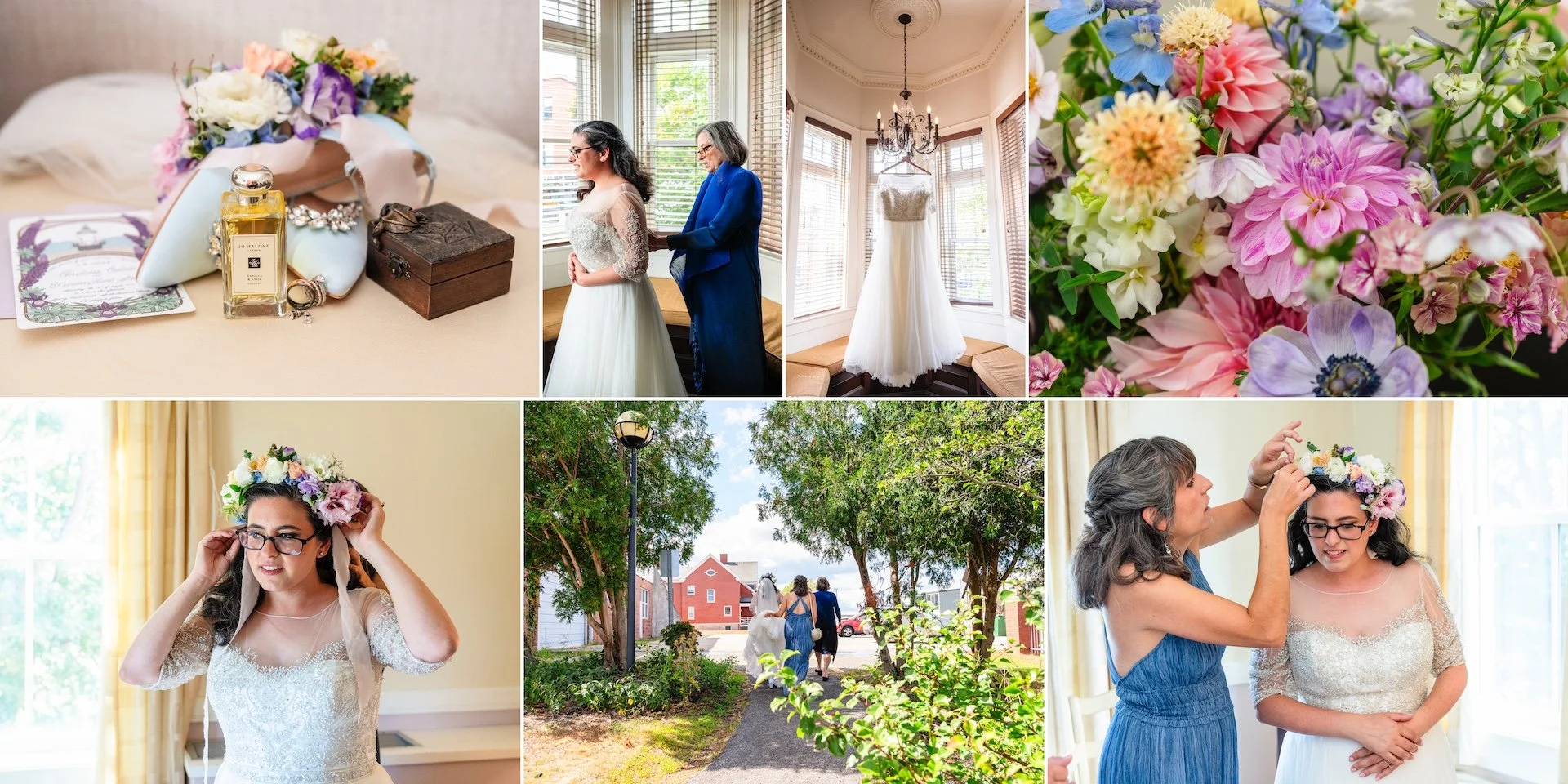 Wedding Album Design - Bride Getting Ready in Portland Maine