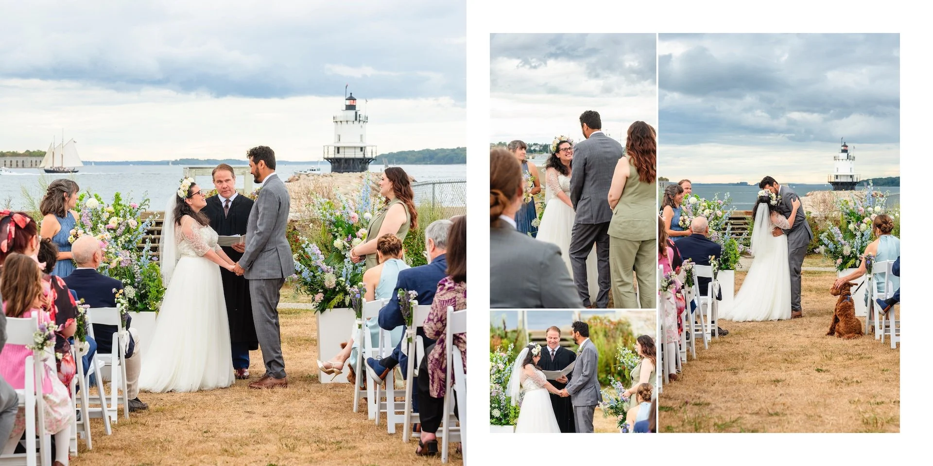 Wedding Album Design - Ceremony at SMCC in South Portland Maine