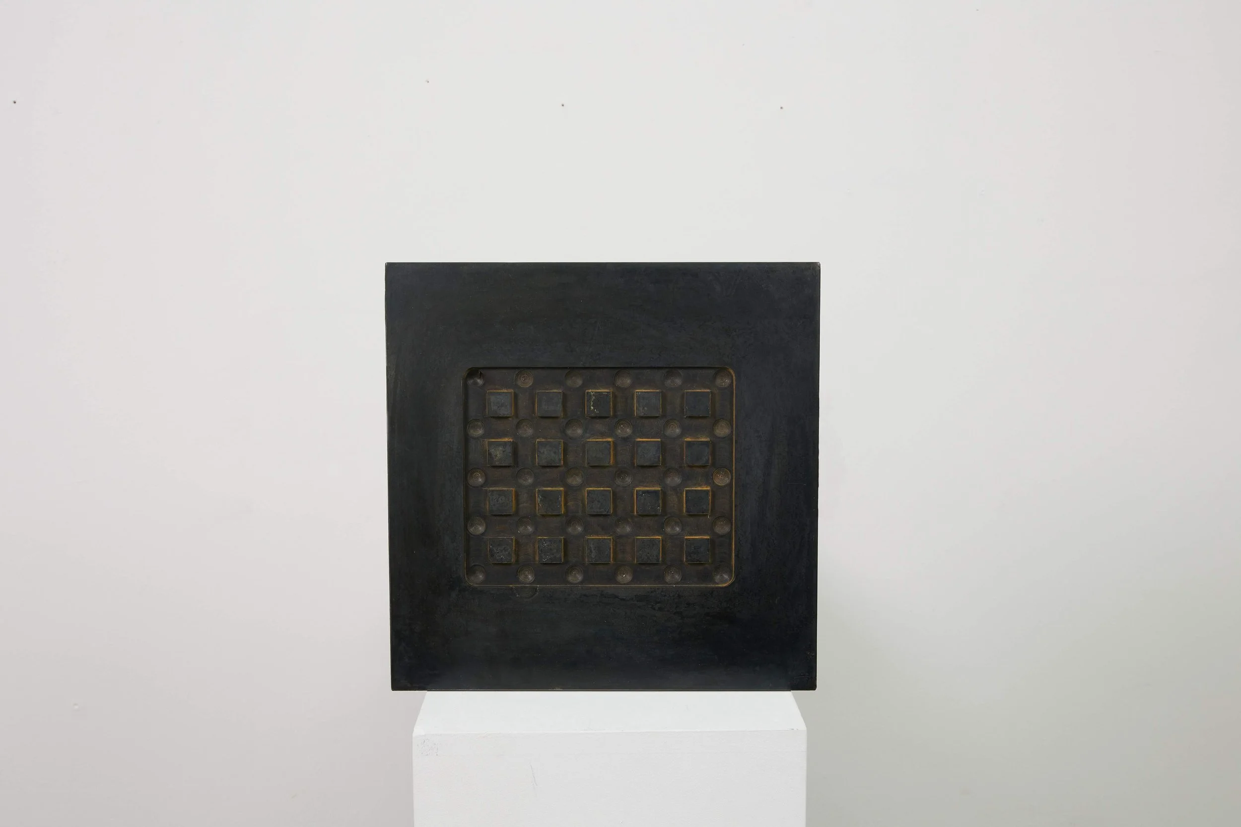 Camille Provost,  Role Play , 2024. Carved steel, 40 x 40 cm. Courtesy of the Artist