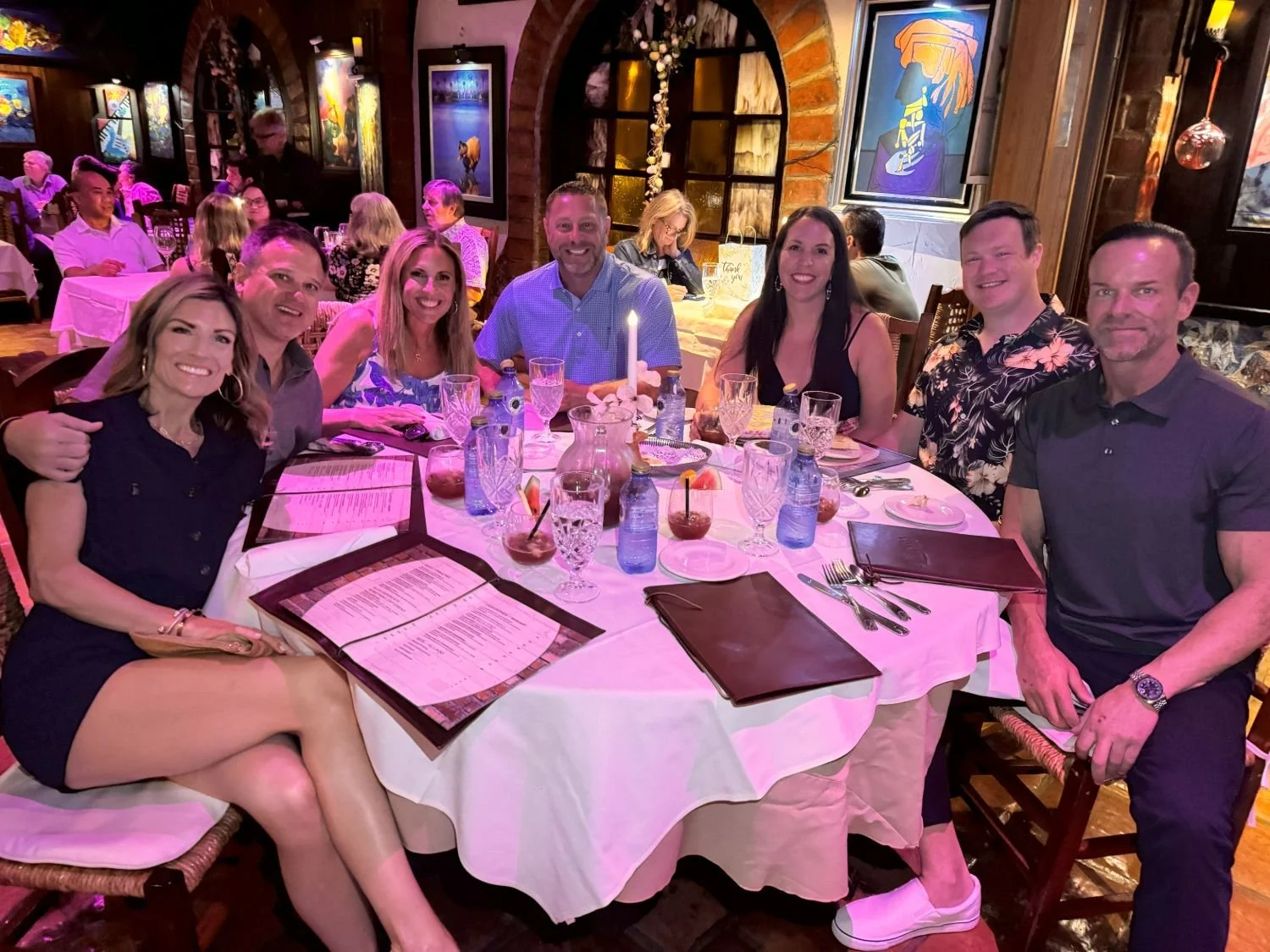Life insurance agents at dinner