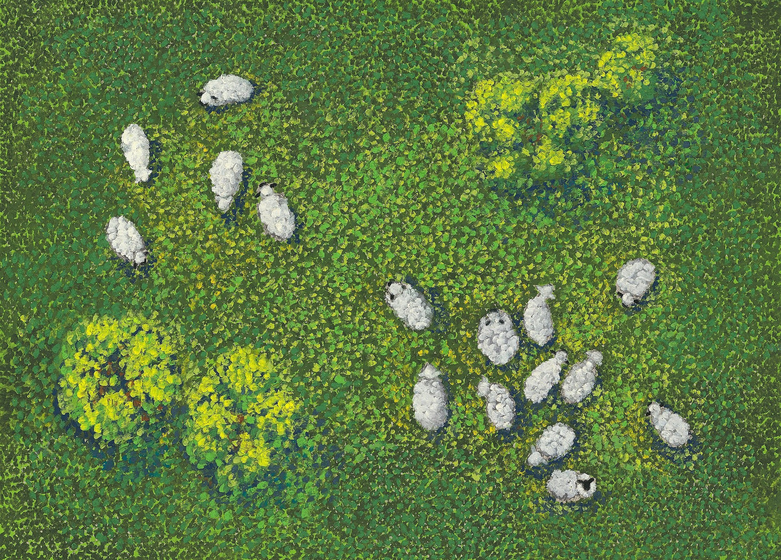 12x16 inch Field of Sheep