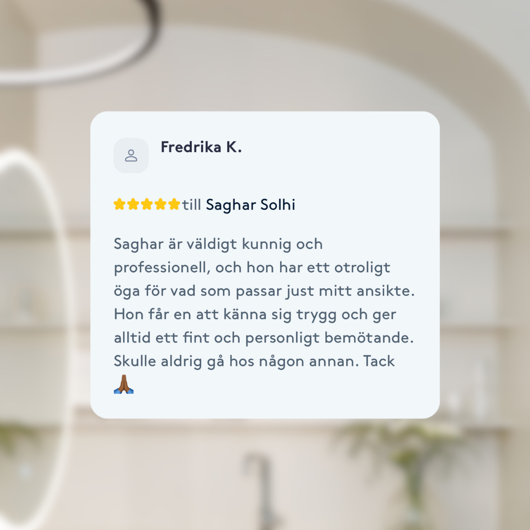 Nöjd patient patient berättar om sin behandling hos Dr. Saghar Solhi