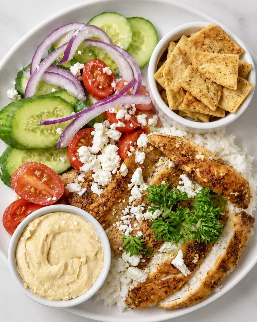 Greek Hummus Chicken Plate