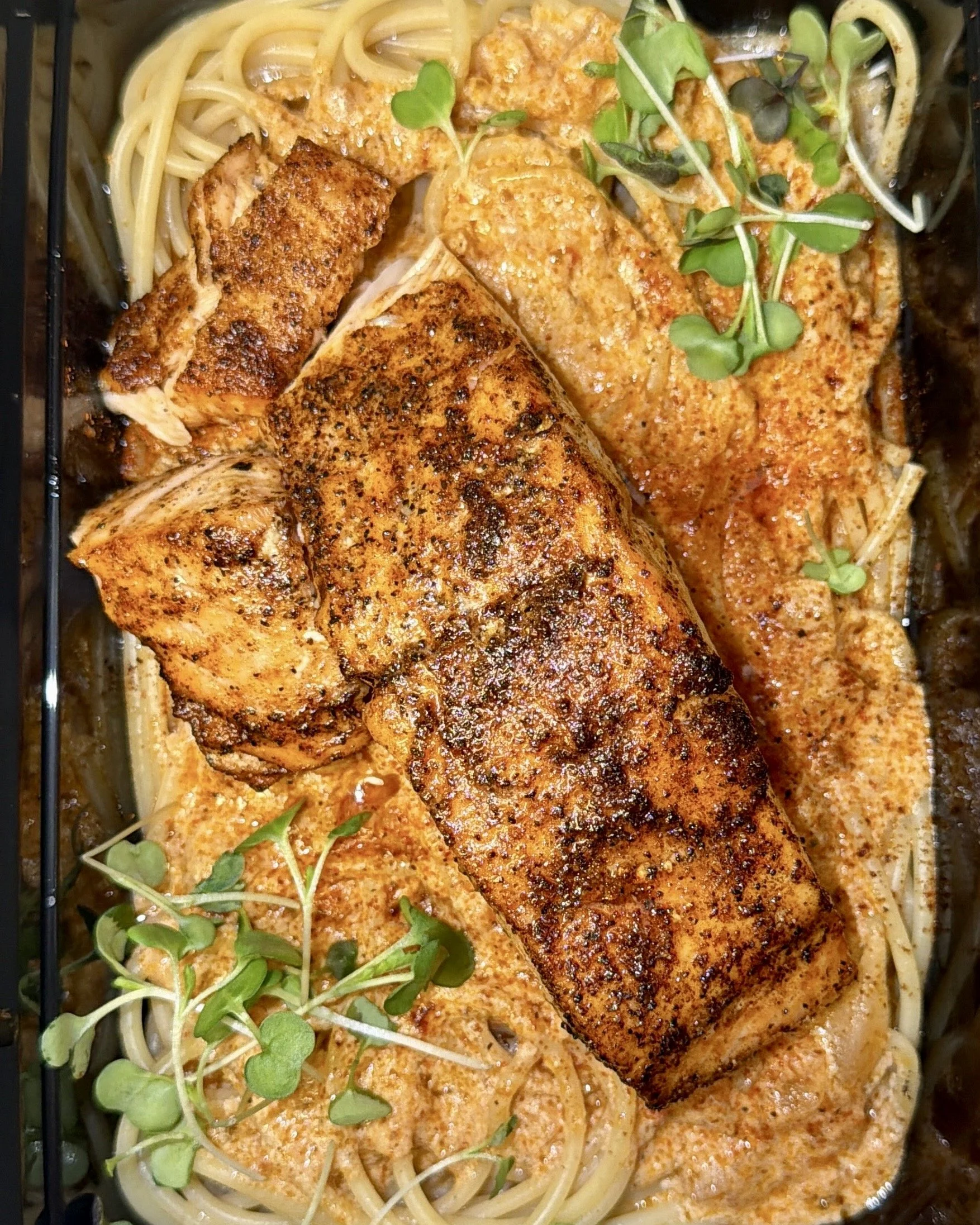 Spiced Salmon Cream Pasta