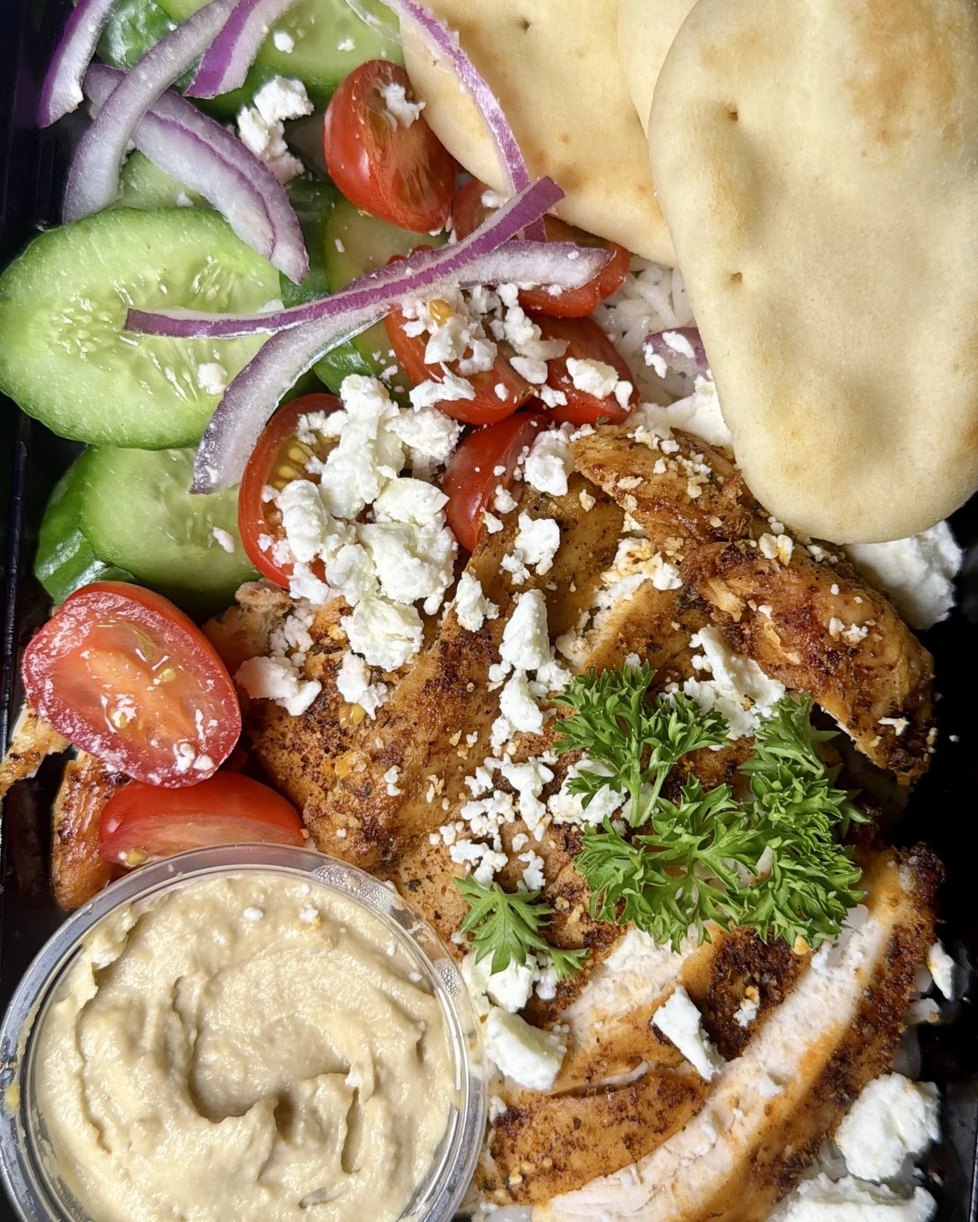 Greek Hummus Chicken Plate