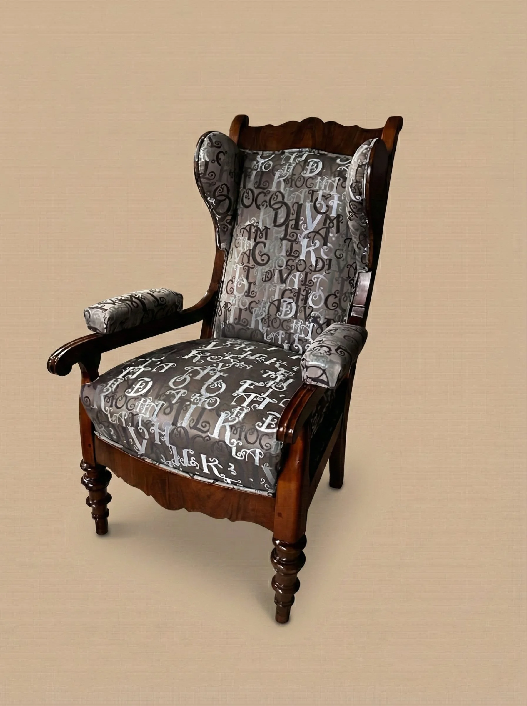 Frühbiedermeier-Sessel um 1840 – neu aufgepolstert & verstellbarer Rücken, ideal für Senioren – Sterl-Design