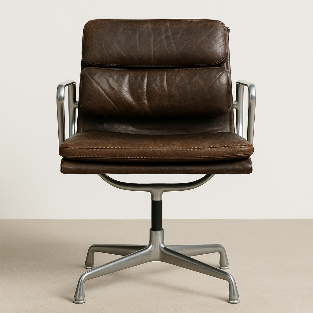 8er-Set Vitra EA 108 Aluminium Chairs – Original Leder, aufgepolstert, 1A Zustand | Baujahr 1985 | Mit Herkunftsnachweis