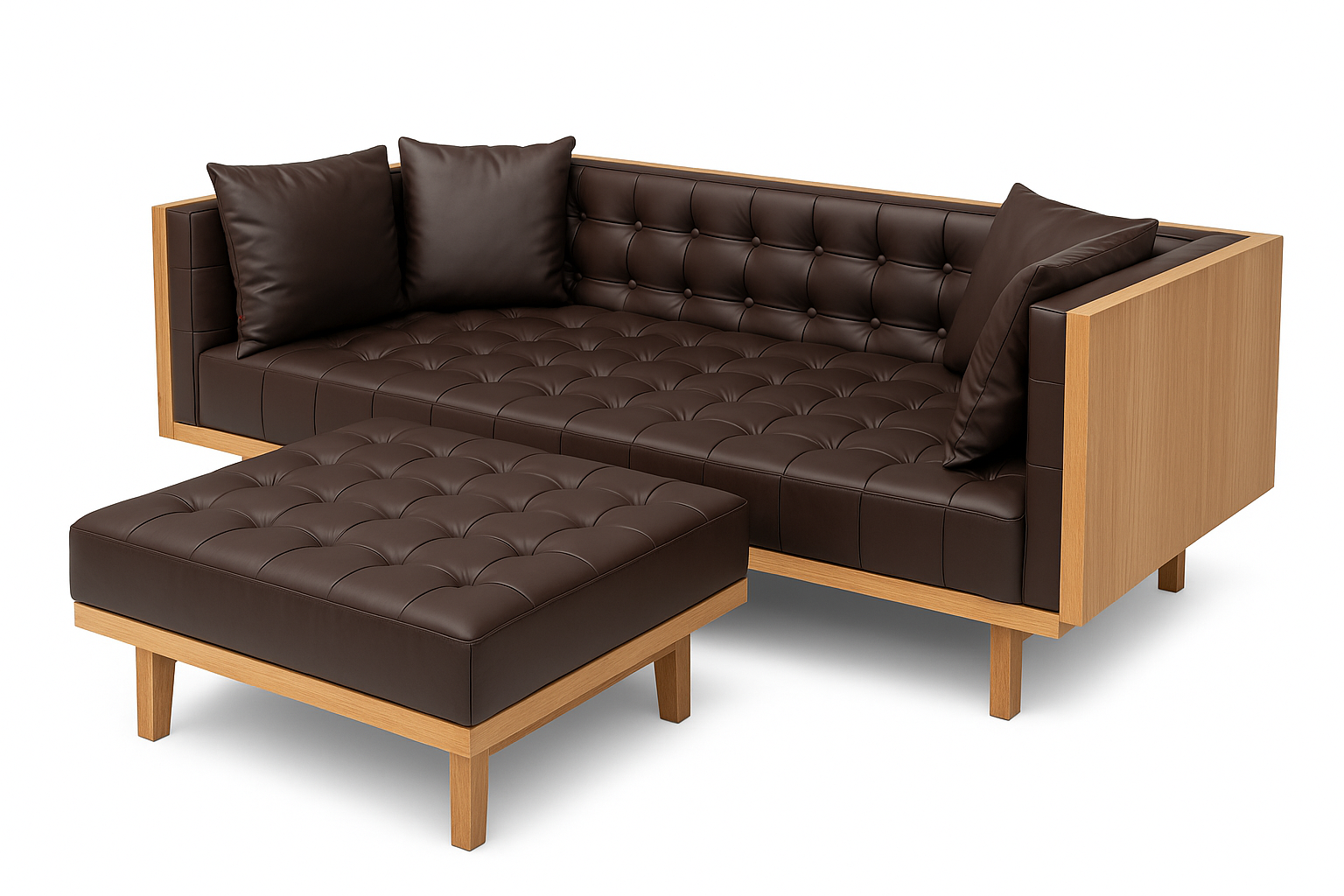Designer-Sofa „Sterl Design“ – Echtleder, Chesterfield-Heftung, Unikat