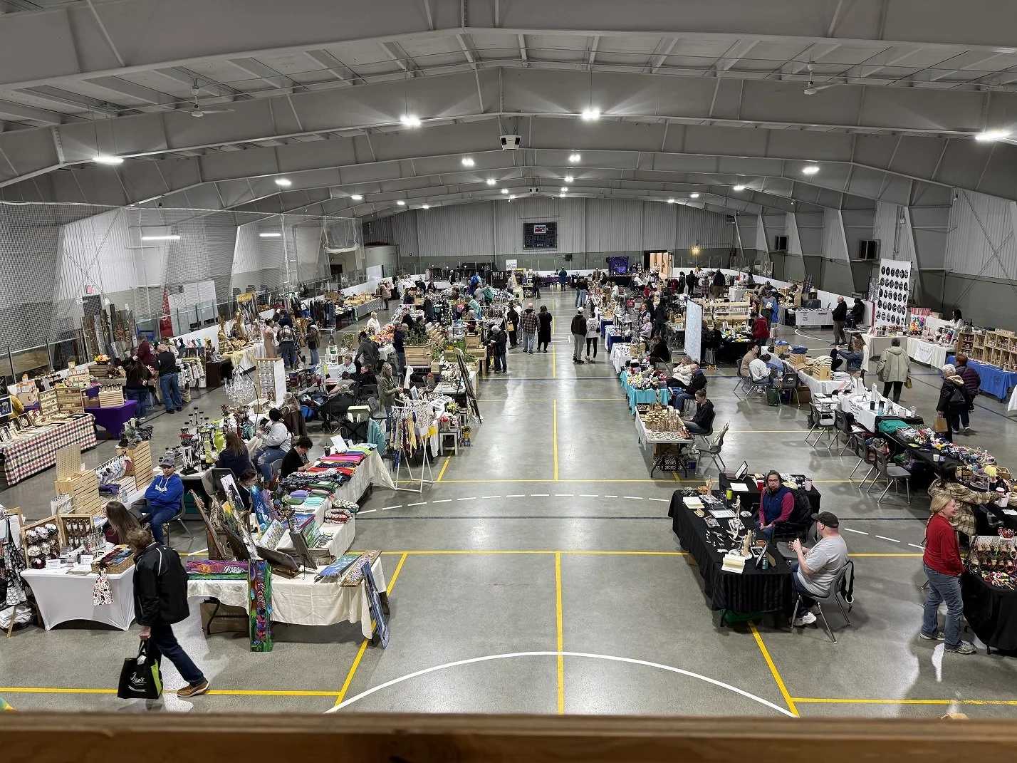 Vendors setting up at the Neustadt Craft Show