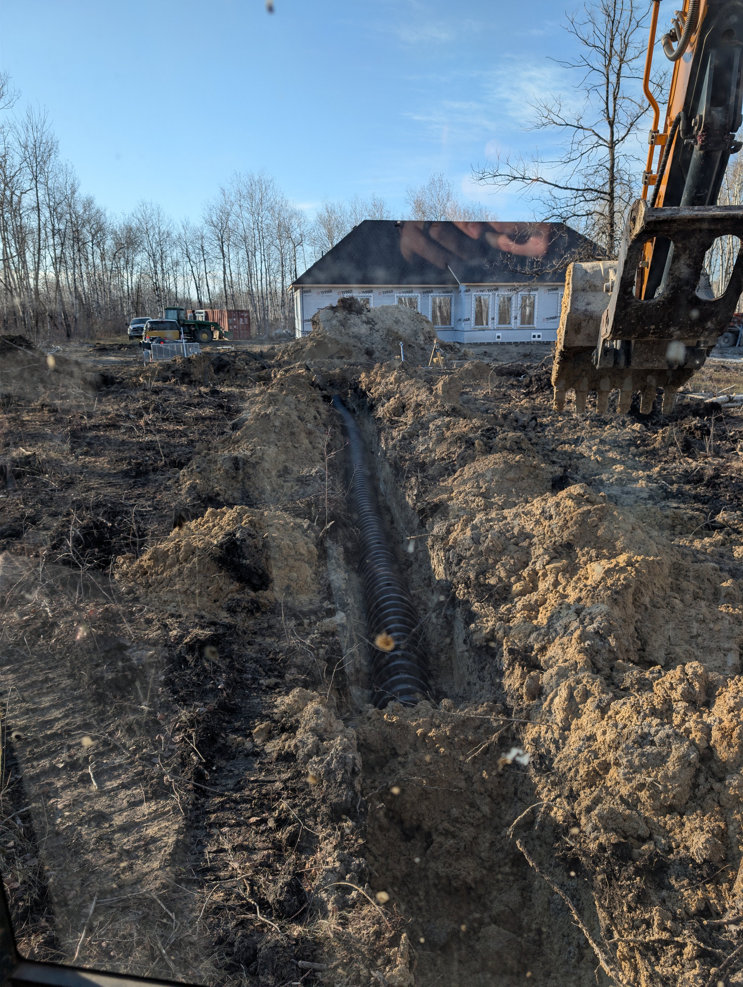 Concrete septic tank and infiltrator field we installed 