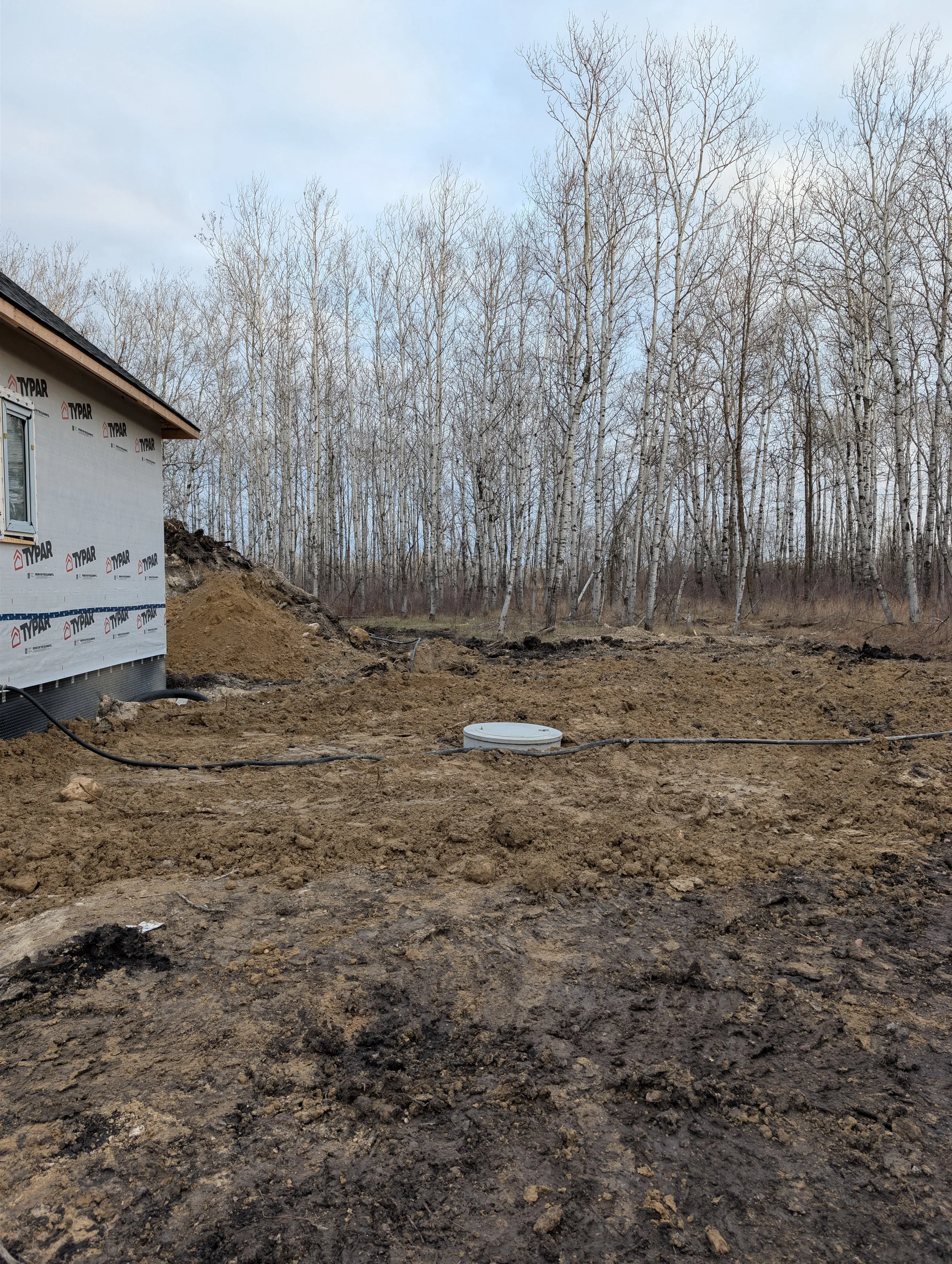 Concrete septic tank and infiltrator field we installed 
