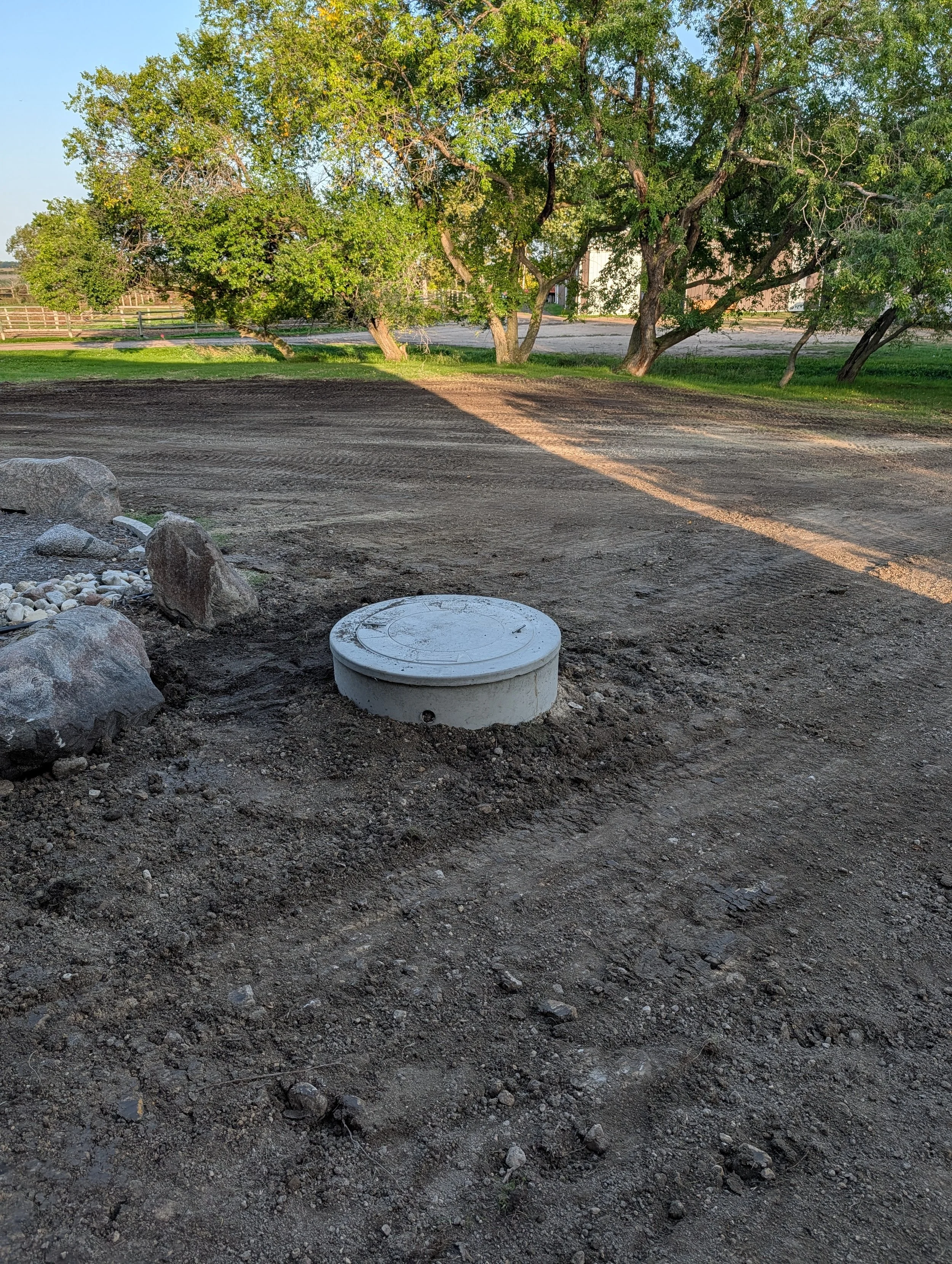 Modified total area field we installed with a concrete septic tank  