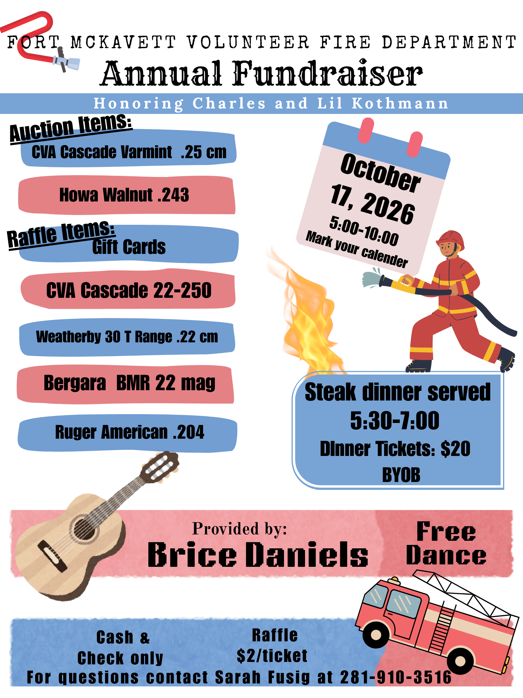 Fort McKavett Volunteer Fire Department Annual Fundraiser