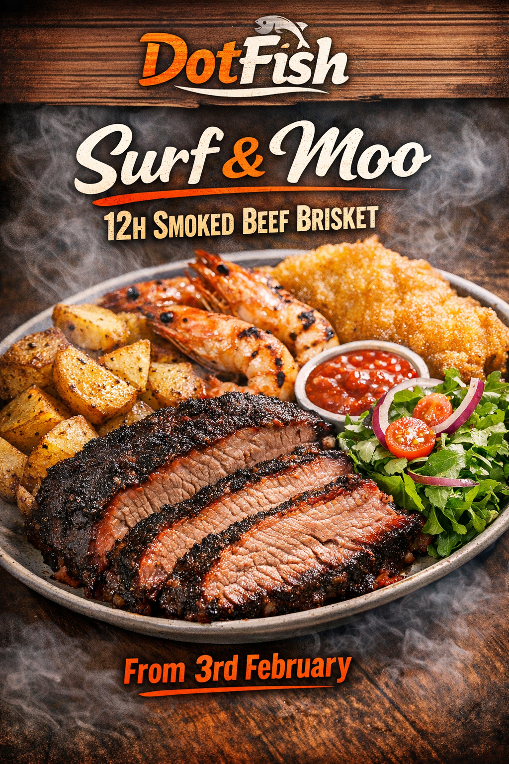Surf and Moo - 12h Smoked Beef Brisket