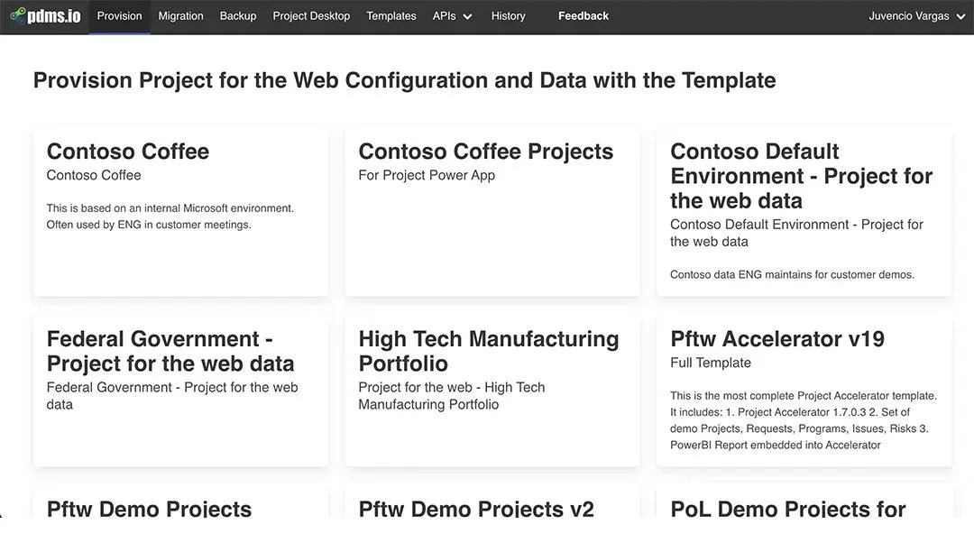 With PDS, you can Provision versions of the project Accelerator designed for specific industries or even create your own templates. Choose the one that fits your company and install it in your M365 environment with a few clicks.